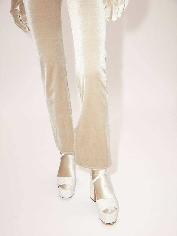 Simone Wild Velvet Ankle Socks Taupe