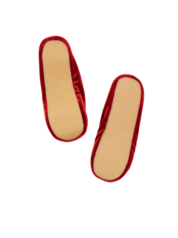 Simone Wild Velvet Ballet Slipper Fier Red
