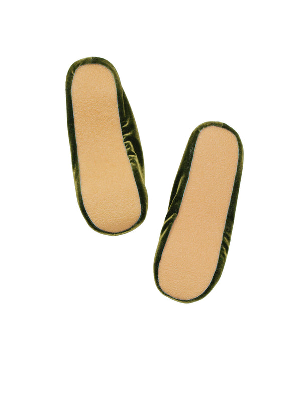 Simone Wild Velvet Ballet Slipper Pear