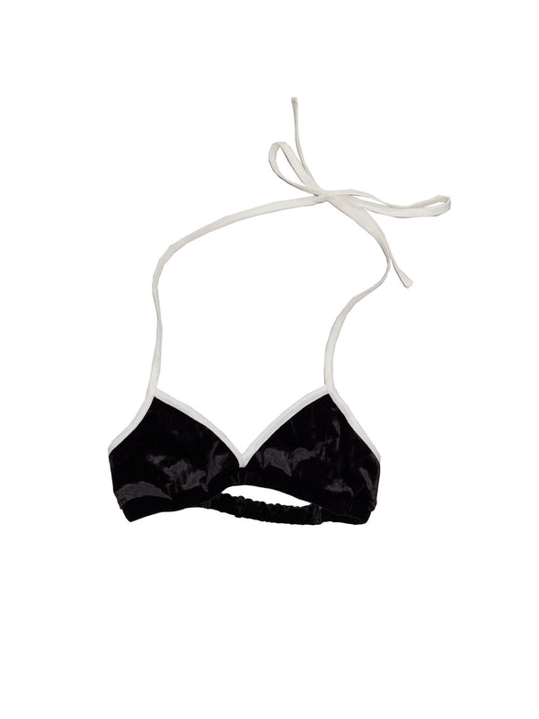 simone wild Velvet Bell Bra Black/White