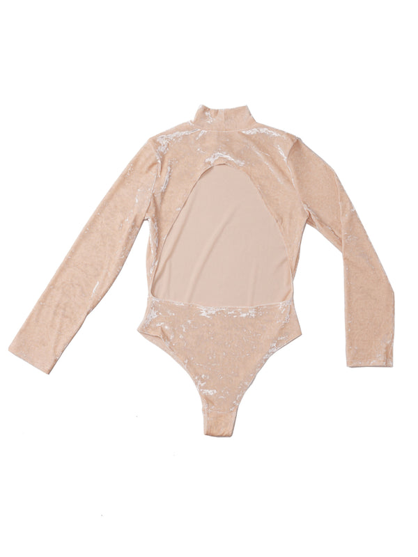 Simone Wild Velvet Body High Neck Pearl