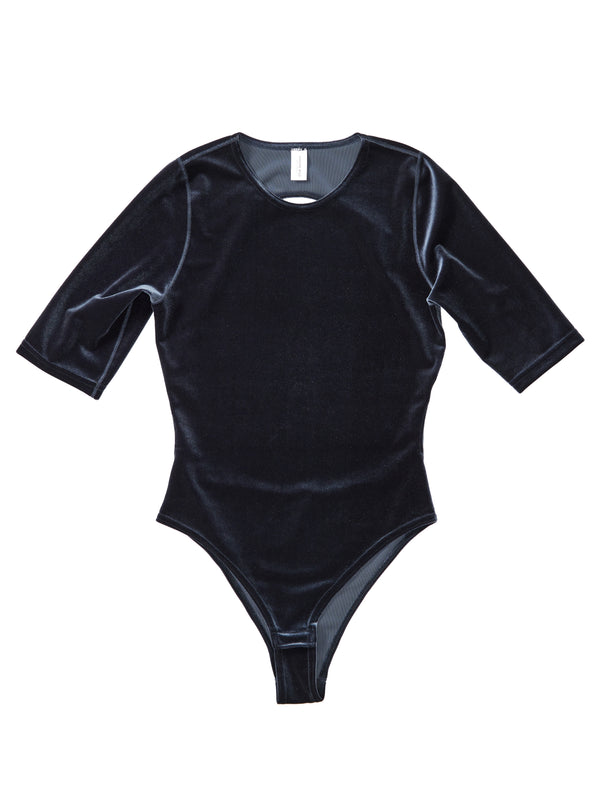 Simone Wild Velvet Body Open Back Anthracite