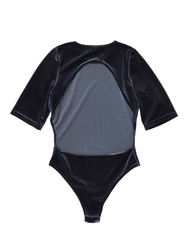 Simone Wild Velvet Body Open Back Anthracite