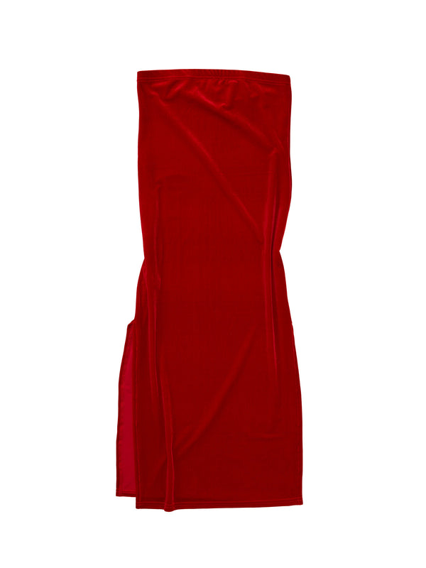 simone Wild Velvet Dune Dress Fire Red