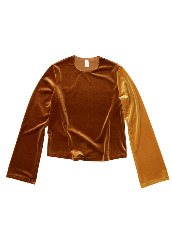 Simone Wild Velvet Easy LS Shirt Two Tone Gold