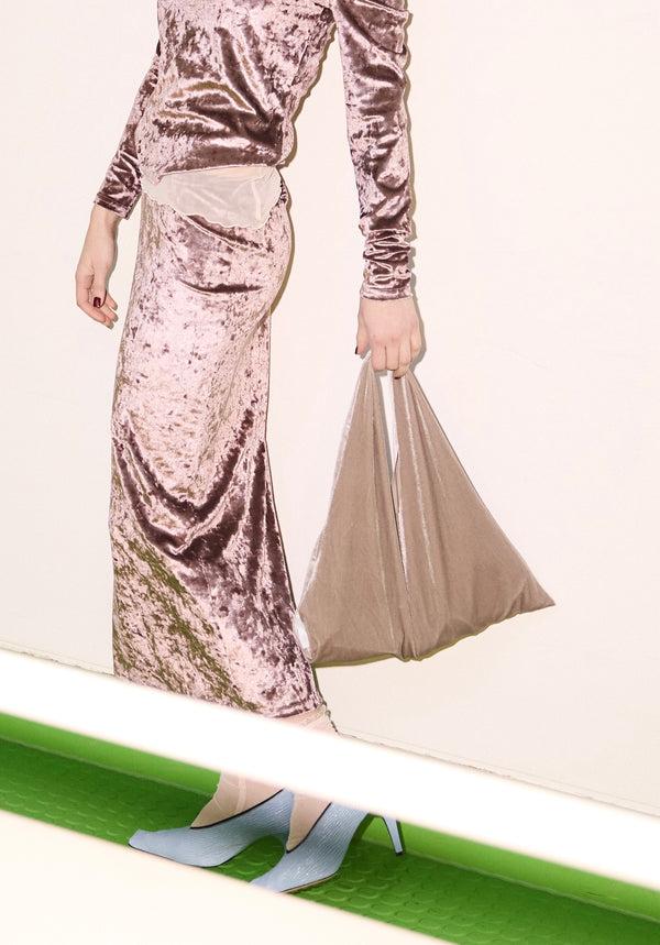 Simone Wild Velvet Pouch Taupe