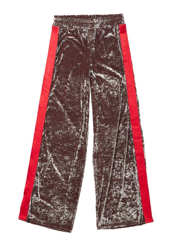 Simone Wild Velvet Stripe Pants Rosewood