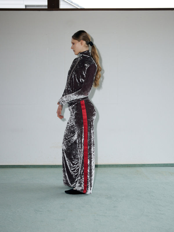 Simone Wild Velvet Stripe Pants Rosewood
