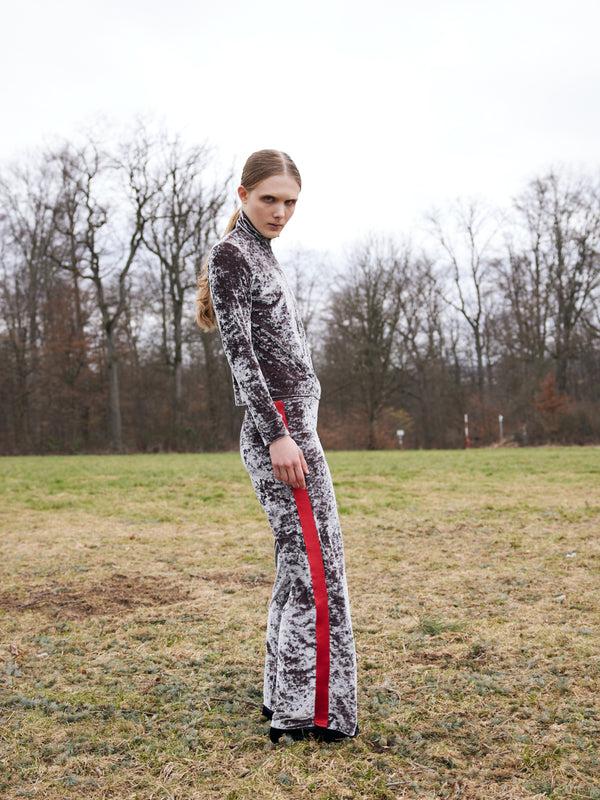 simone wild Velvet Stripe Pants rosewood