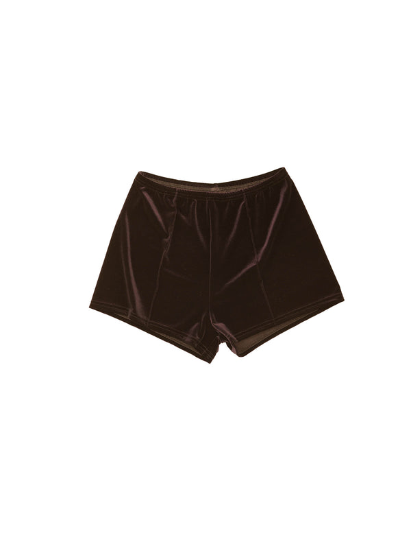 simone wild Velvet Top Stitched Hot Pants nut
