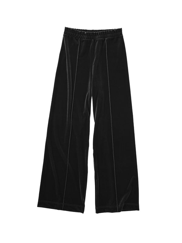 simone wild Velvet Top Stitched Pants Black