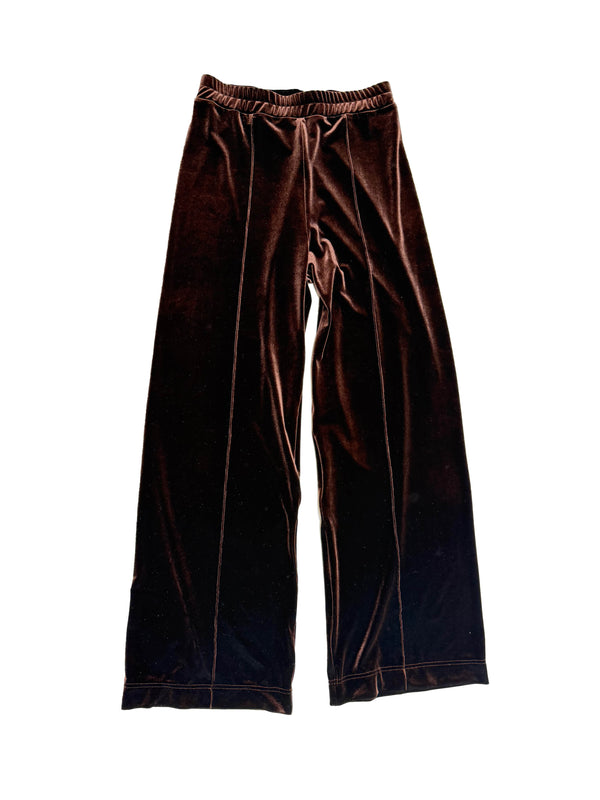 Simone Wild Velvet Top Stitched Pants Nut