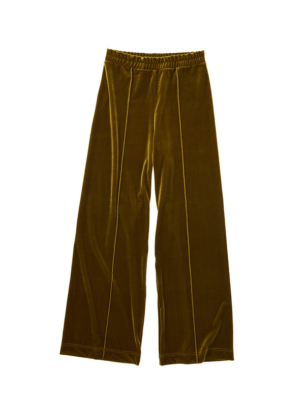 simone wild Velvet Top Stitched Pants Pear