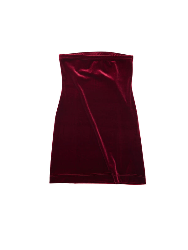 Simone Wild Velvet Tube Dress Wine