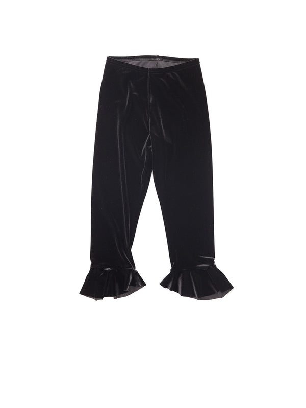 simone wild Velvet Volant Capri Pants Black