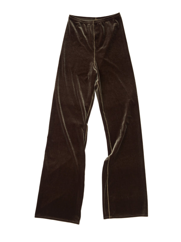 simone wild Velvet Wide Leg Pants Olivegreen