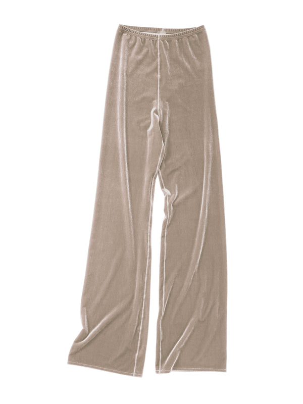 simone wild Velvet Wide Leg Pants taupe