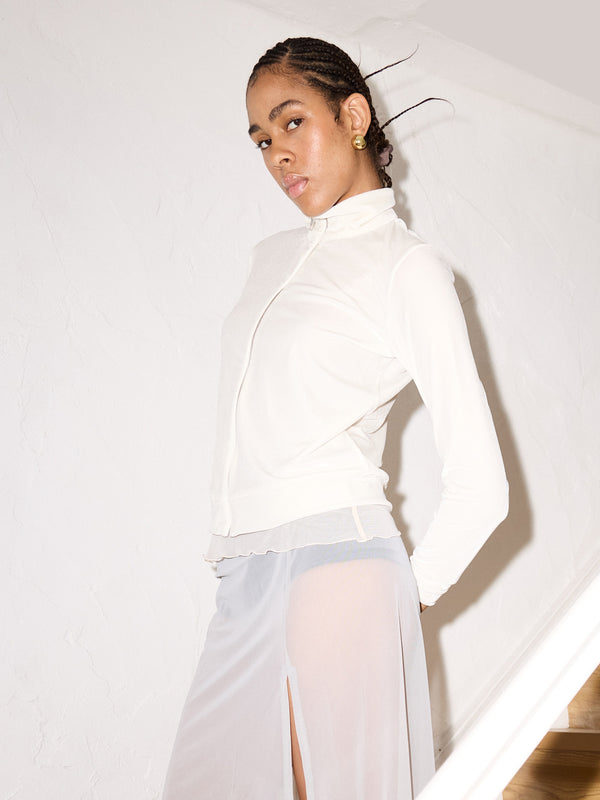 Simone Wild Velvet Zip Jacket Bone