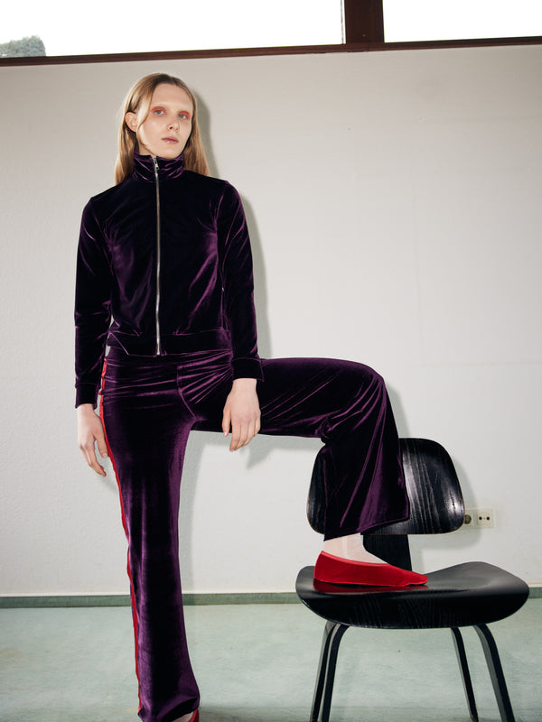 simone wild Velvet Zip Jacket Plum