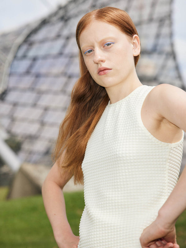 Simone Wild Waffle Athletic Top Eggshell