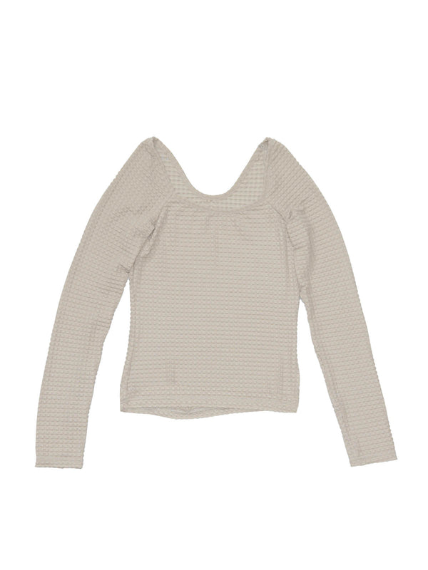 simone wild Waffle Boat Neck LS Eggshell