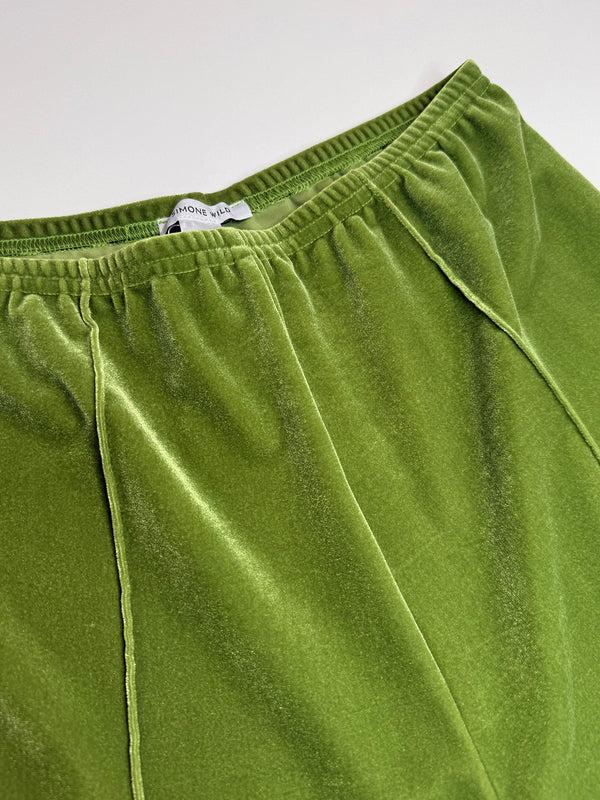 Simone Wild Velvet Top Stitched Hot Pants Applegreen