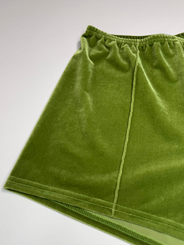 Simone Wild Velvet Top Stitched Hot Pants Applegreen