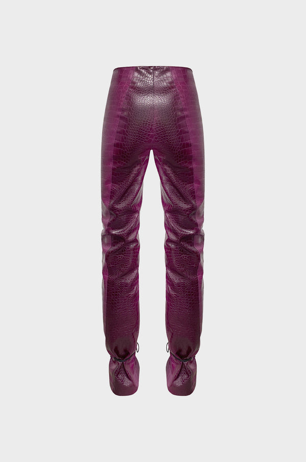 Simonett Leo - Angel Vegan Croco Leather Pant With Lacing
