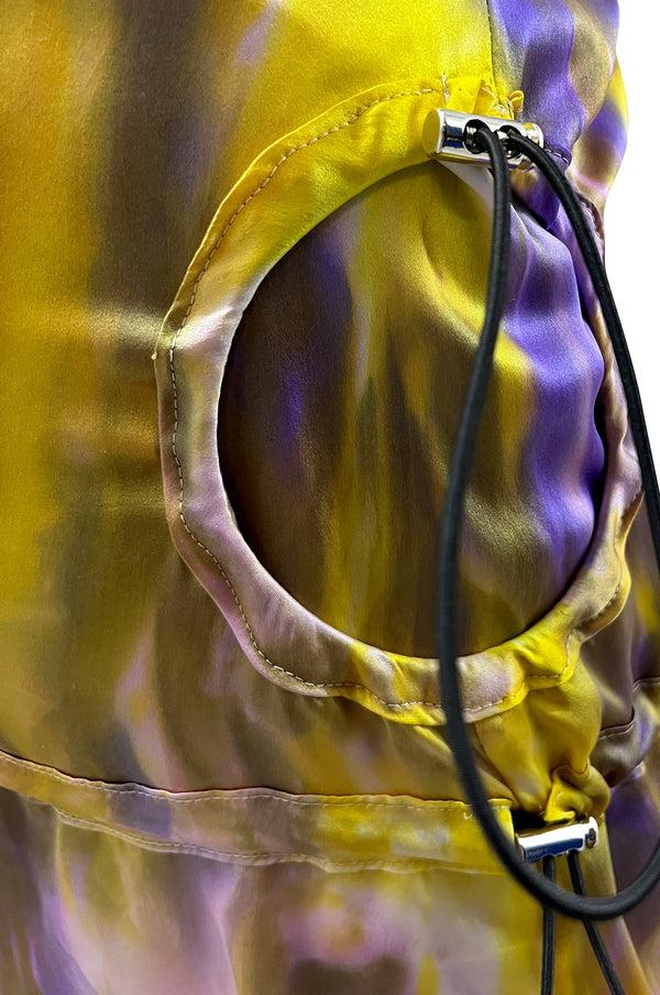 Simonett Leo - Raincloud Tie Dye Silk Gathered Short Skirt / Top