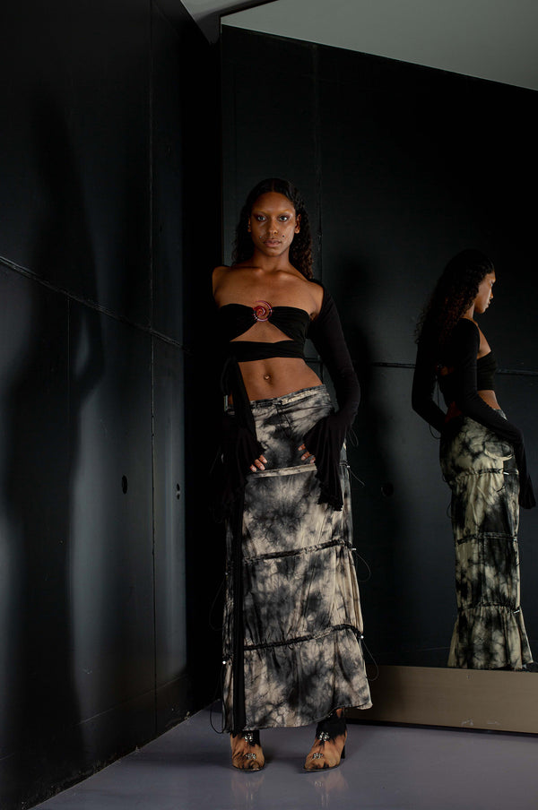 Simonett Leo - Shideh Tie Dye Viscose Gathered Long Skirt / Dress