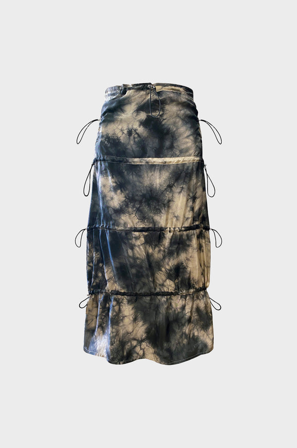 simonett Leo - Shideh Tie Dye Viscose Gathered Long Skirt / Dress