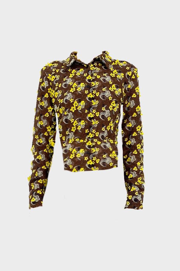 simonett Ottolinger - Knitted Dream Lace Shirt - Neon Earth