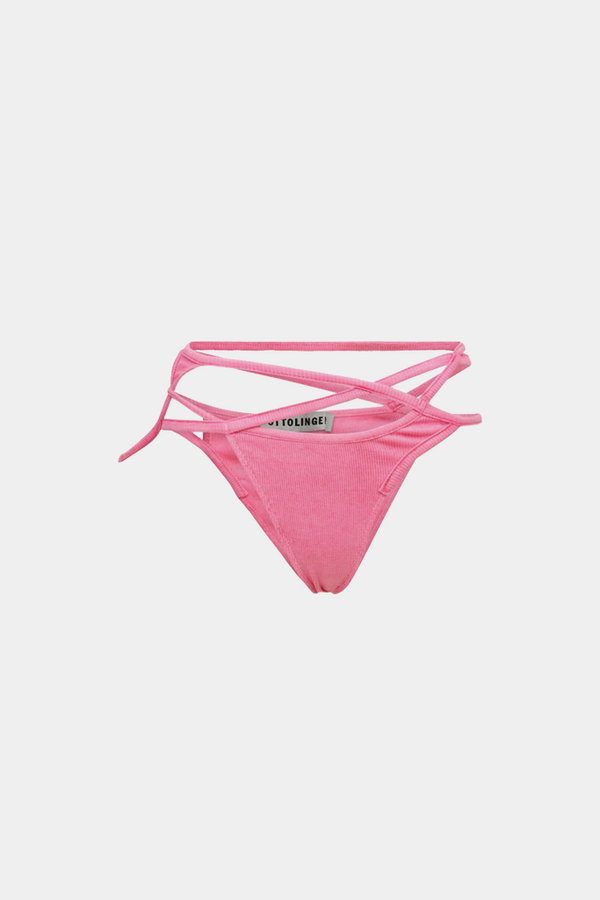 simonett Ottolinger - Knitted Lounge Wrap Brief - Neon Pink
