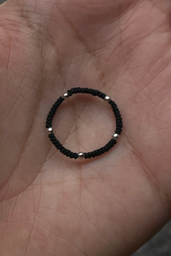 simonett Black & Silver Bead Ring