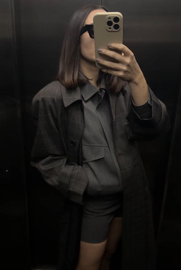 Simonett Boxy Utility Bomber Jacket - Charcoal