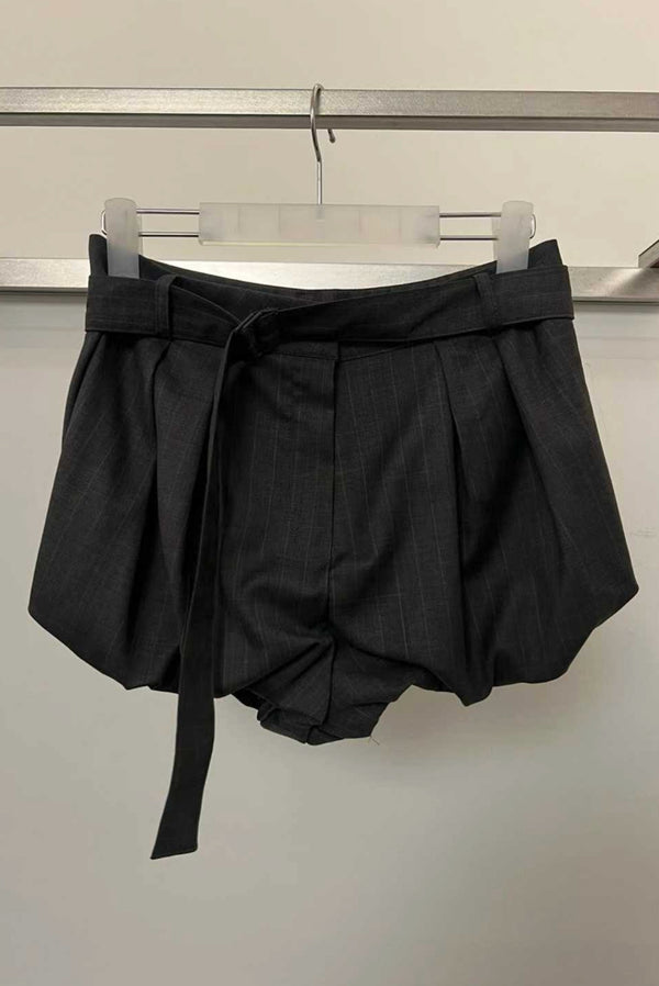 Simonett Bubble Pinstripe Volume Shorts - Charcoal