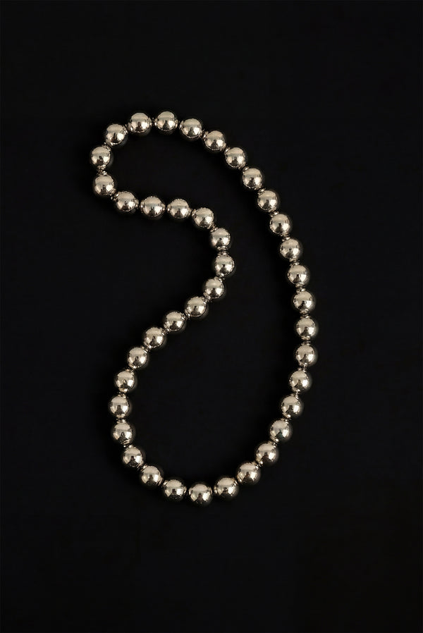 Simonett Chunky Silver Bead Necklace