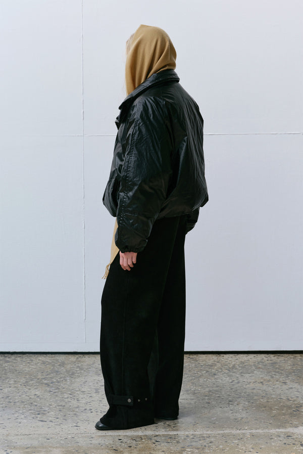 Simonett Cord Ankle Button Pants - Black