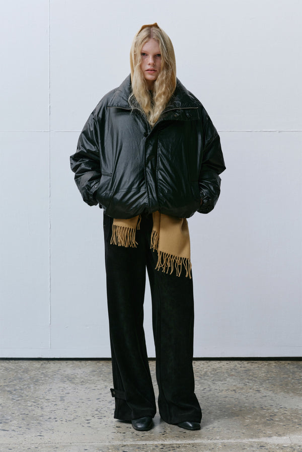 Simonett Cord Ankle Button Pants - Black