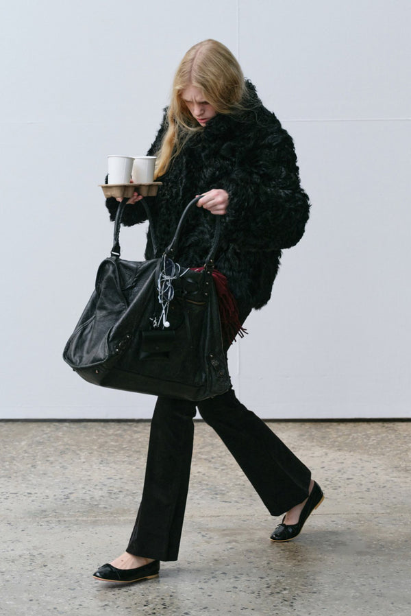 Simonett Curly Shearling Jacket - Black