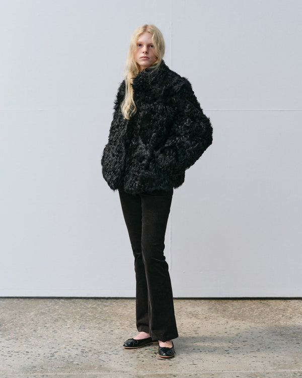 Simonett Curly Shearling Jacket - Black