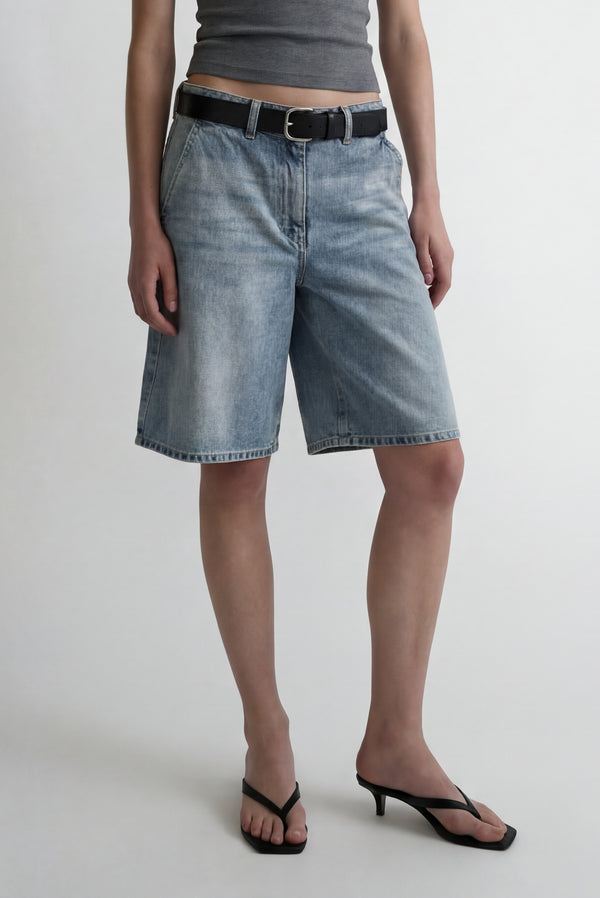 Simonett Denim Jorts - Light-wash Jean Shorts