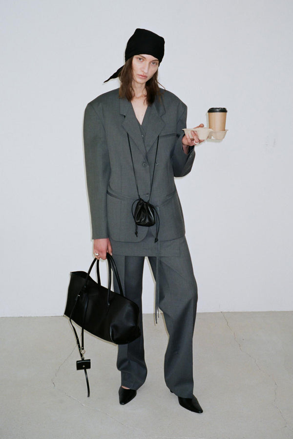 Simonett Drawstring Mini Cross Body Bag - Black