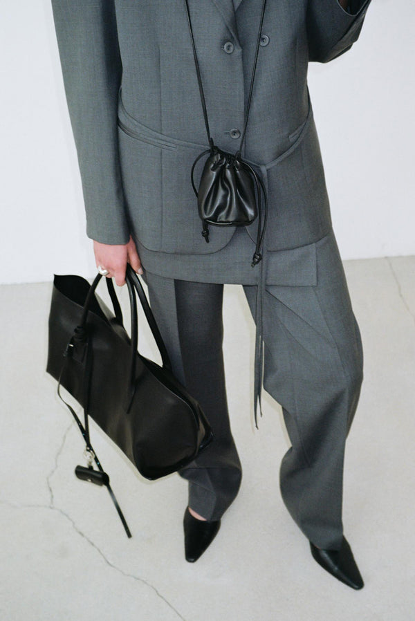 simonett Drawstring Mini Cross Body Bag - Black