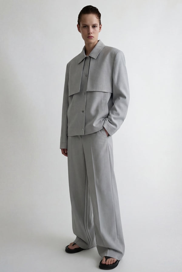 simonett Exposed Pipping Suit Pants - Gray