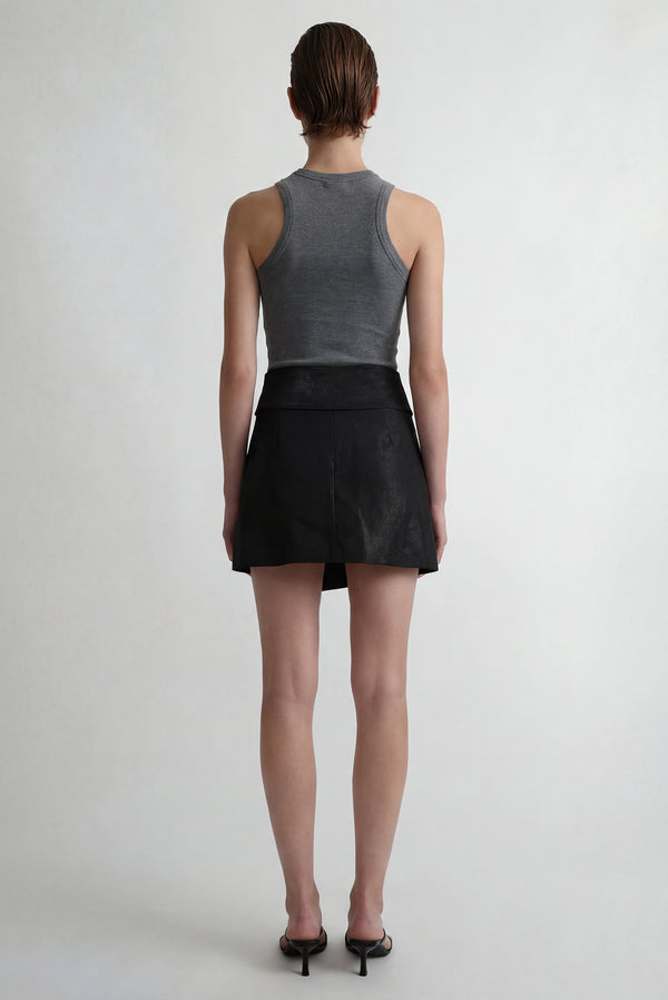 Simonett Foldover Mini Skirt - Black