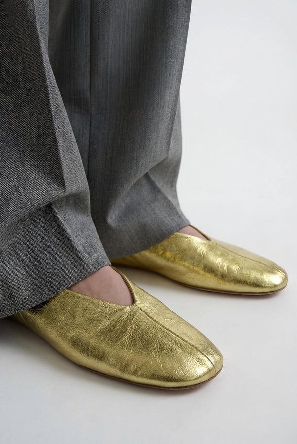 Simonett Gold Ballerina Flats