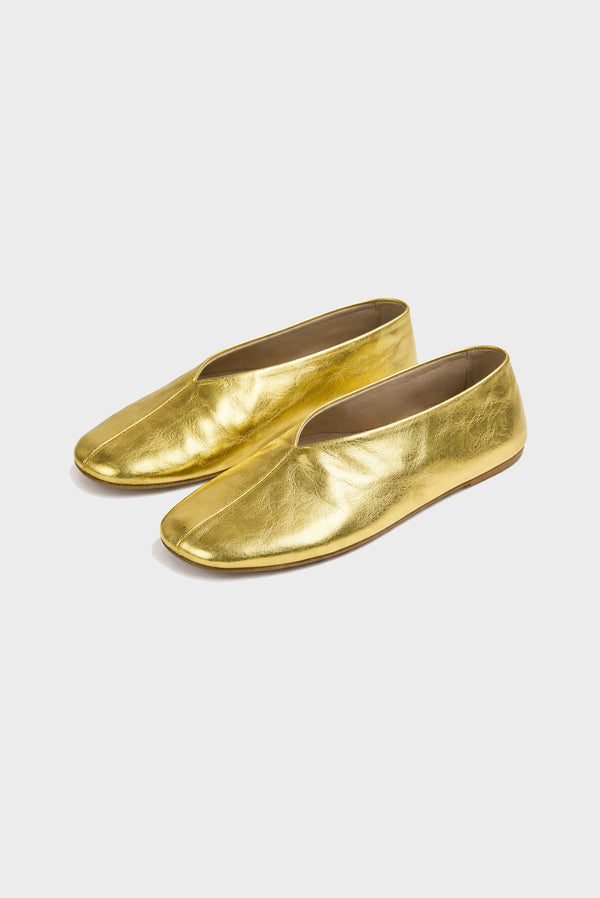 simonett Gold Ballerina Flats