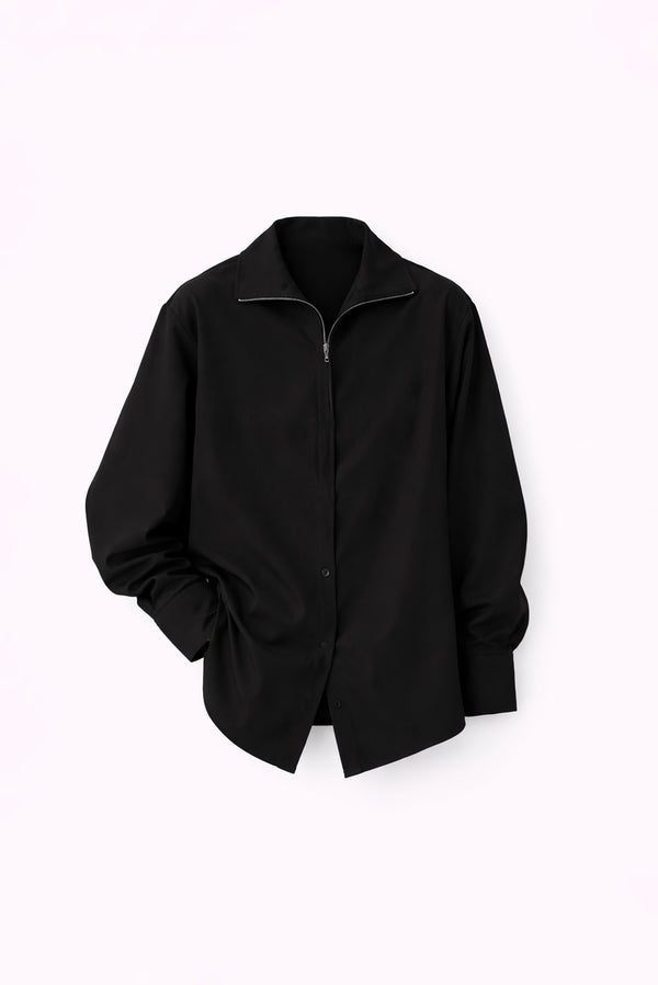Simonett High Neck Full Zip Top - Black