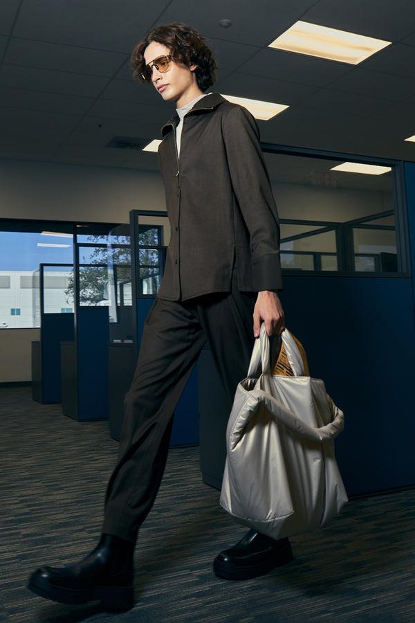 Simonett High Neck Full Zip Top - Brown